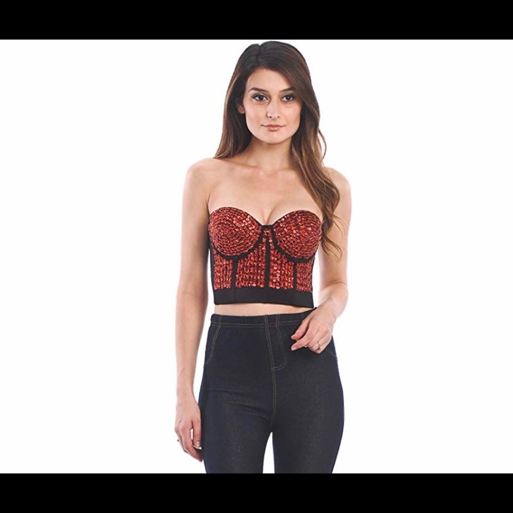 Beaded Bustier with hook eye closure!